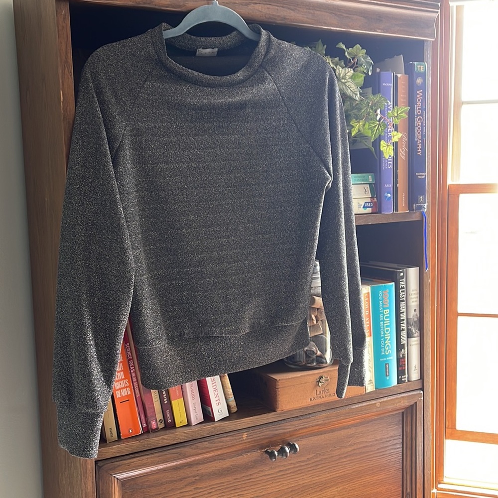 Luxe long sleeve black silver shirt